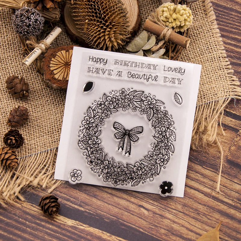 

KLJUYP Garland Clear Stamps Scrapbook Paper Craft Clear stamp scrapbooking 530