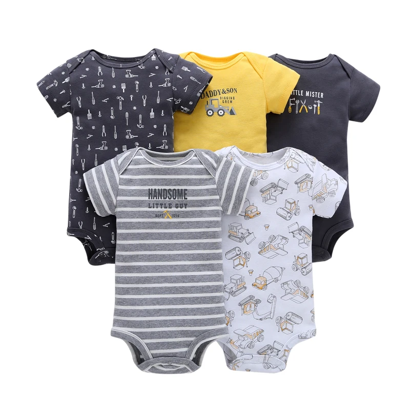 Одежда для новорожденных мальчиков и девочек; комплект одежды унисекс для новорожденных; хлопковый боди с короткими рукавами и круглым вырезом; летняя одежда; костюм - Цвет: 4