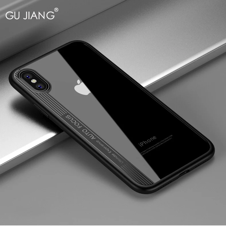 GU JIANG Роскошный прозрачный силиконовый защитный чехол HD для iPhone X Ультратонкий 10 |