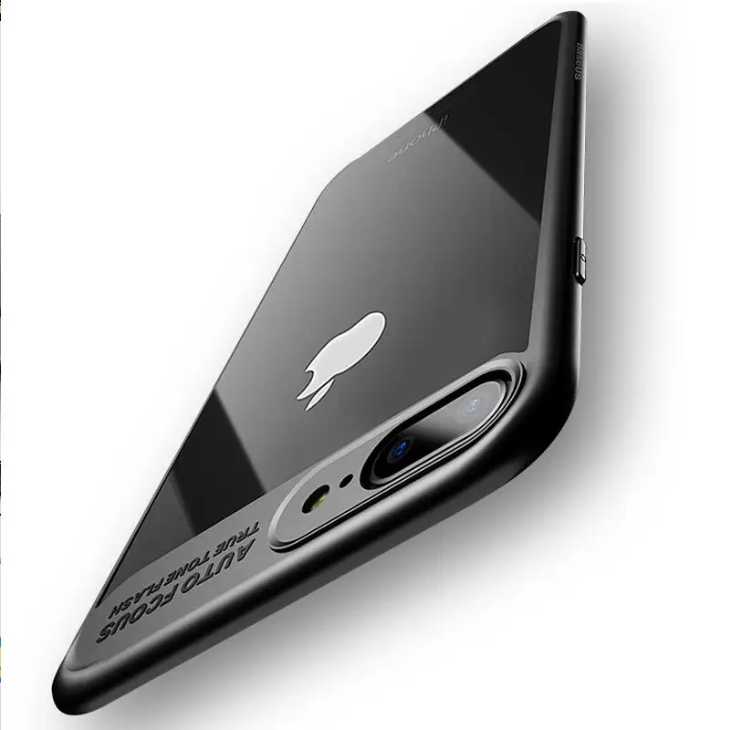 For iPhone 8 case original PC + silicone transparent back cover X Case Plus phone cases hard capas |