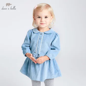 

DB7037 dave bella baby girls dress Long sleeve spring dresses kids girls dress children birthday party boutique dress