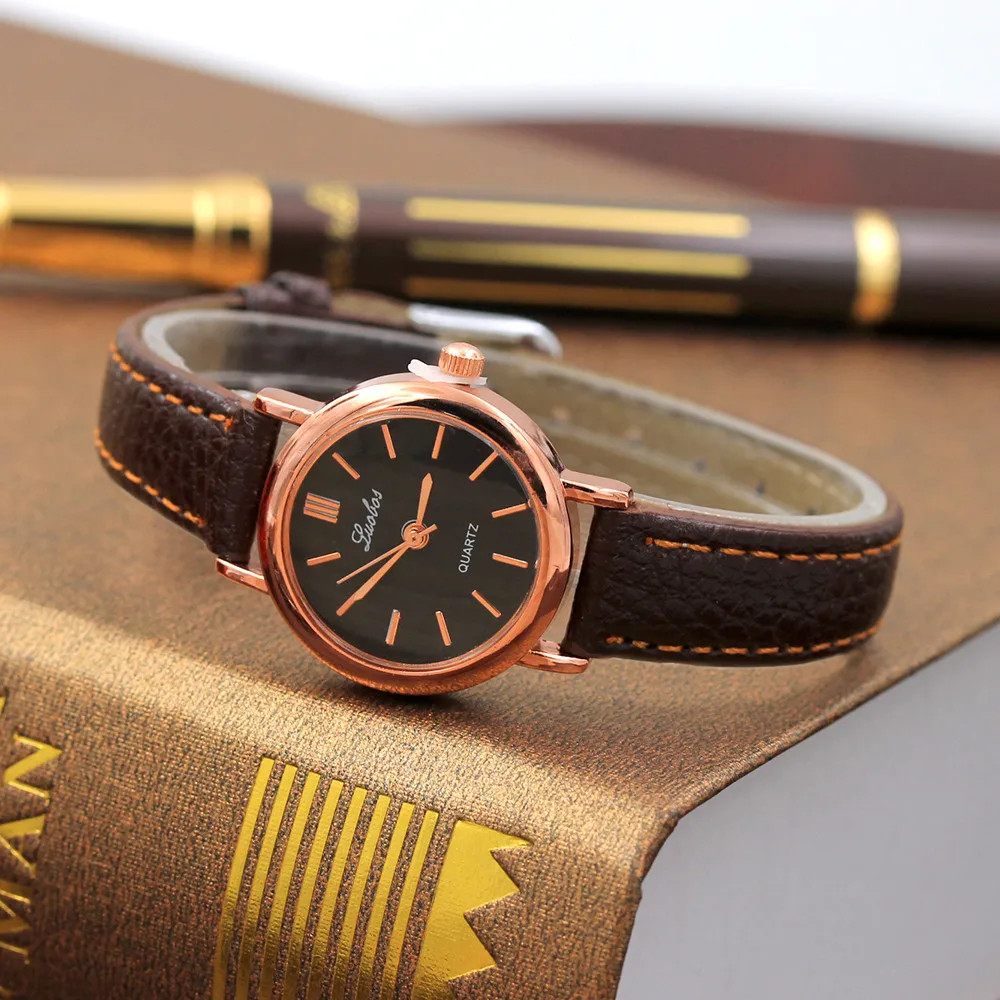 

Watch Women Fashion Small dial Leather Band Analog Quartz Movement Wrist Watch Ladies Dress Watches Relogio Feminino
