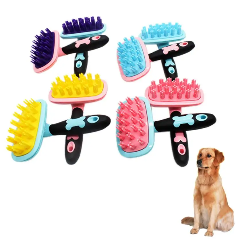 Combs For Pet Dog Cat New Pet Dog Cat Grooming Self Cleaning Brush Comb Hair Fur Shedding Tool