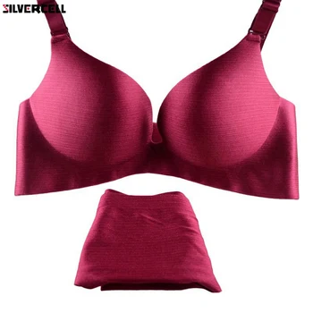 

Sexy Women Lady Silk Push Up Bra Briefs Seamless Bra Sets Lingerie Underwear