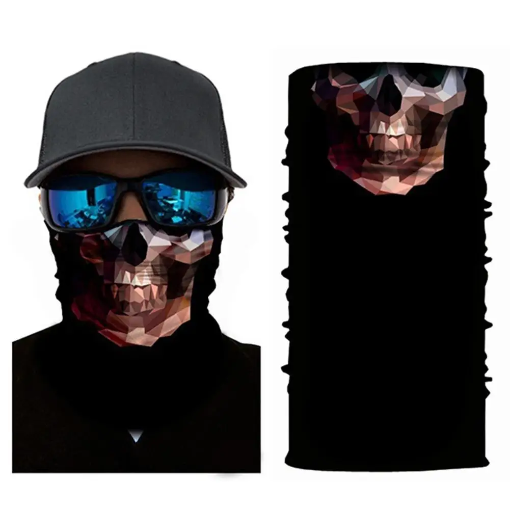 3d-принт, волшебный шарф, маска для лица, призрак, череп, голова скелета, бандана, Защитная повязка на голову, головные уборы, быстросохнущие, для езды на велосипеде, спорта - Цвет: D