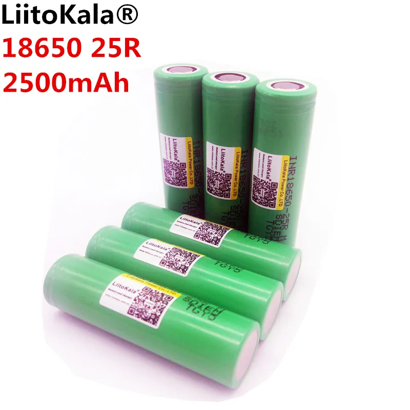 

Liitokala Original 18650 2500 mAh lithium battery INR18650 25 RM battery discharge 20A Mini fan e-cigarette e-cigarette recorder
