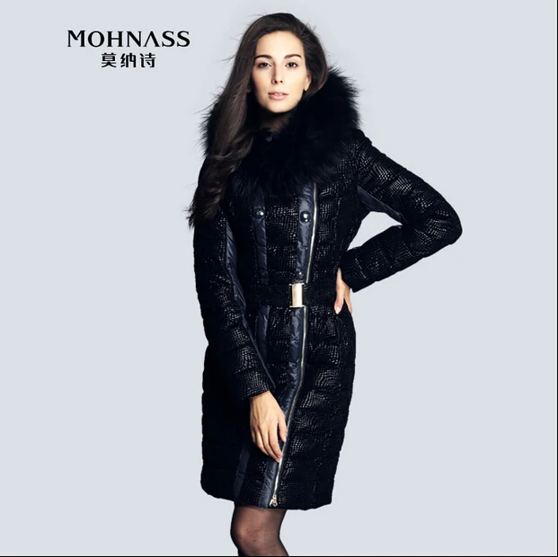 Cheap 2016 new hot winter Thicken Warm woman Down jacket Coat Parkas Outerwear Hooded Raccoon Fur collar long plus size Luxury Slim