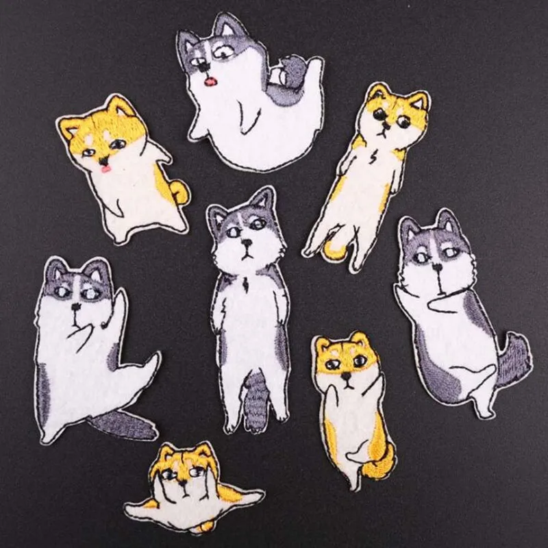 

Two Colors Animal Action Patch Embroidered Patches For Clothing Iron On For Close Shoes Bags Badges Embroidery