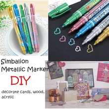 Simbalion металлический маркер, 5 шт./лот, золото/серебро/красный/синий/зеленый, 1,2 мм, многофункциональная ручка, сделай сам, марка на дереве/бумаге