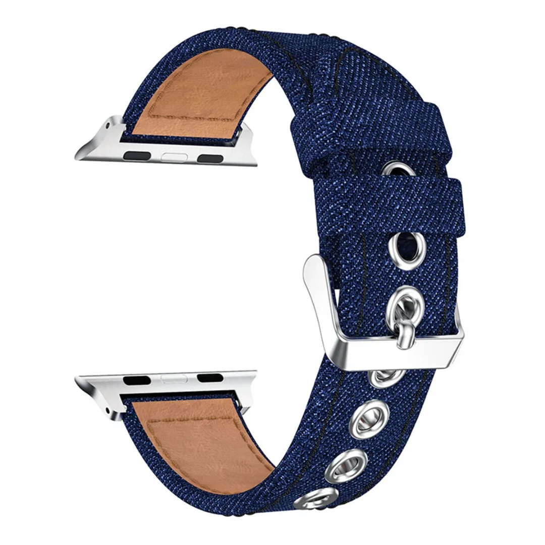 

Denim Jean Fabric Watchbands for Apple Watch 38/42mm Replacement Strap for iWatch Outdoor Sports Watchband