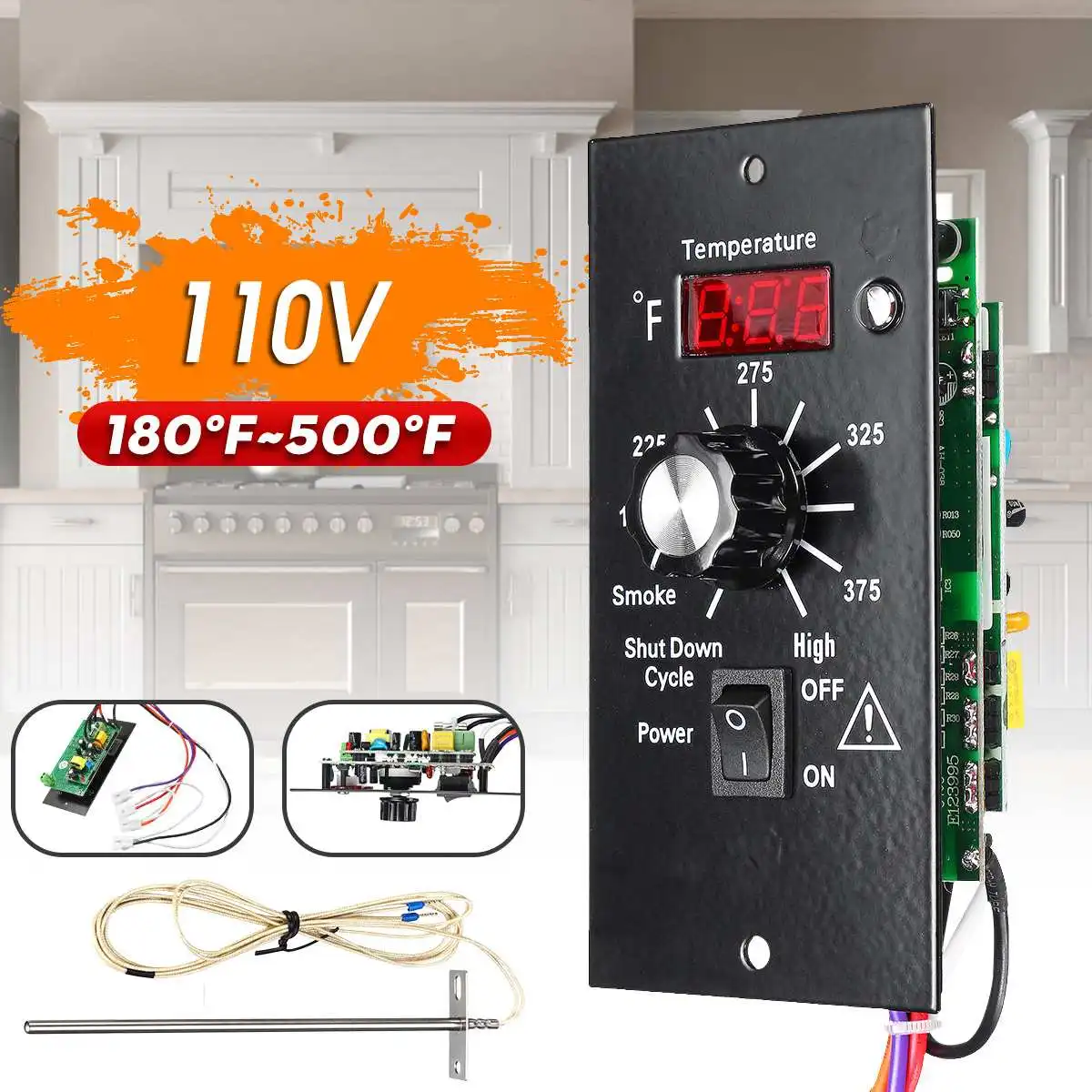 

Digital Thermostat Control Board+Probe For Traeger Wood Pellet Grills #BAC236 Display Fireplace Parts