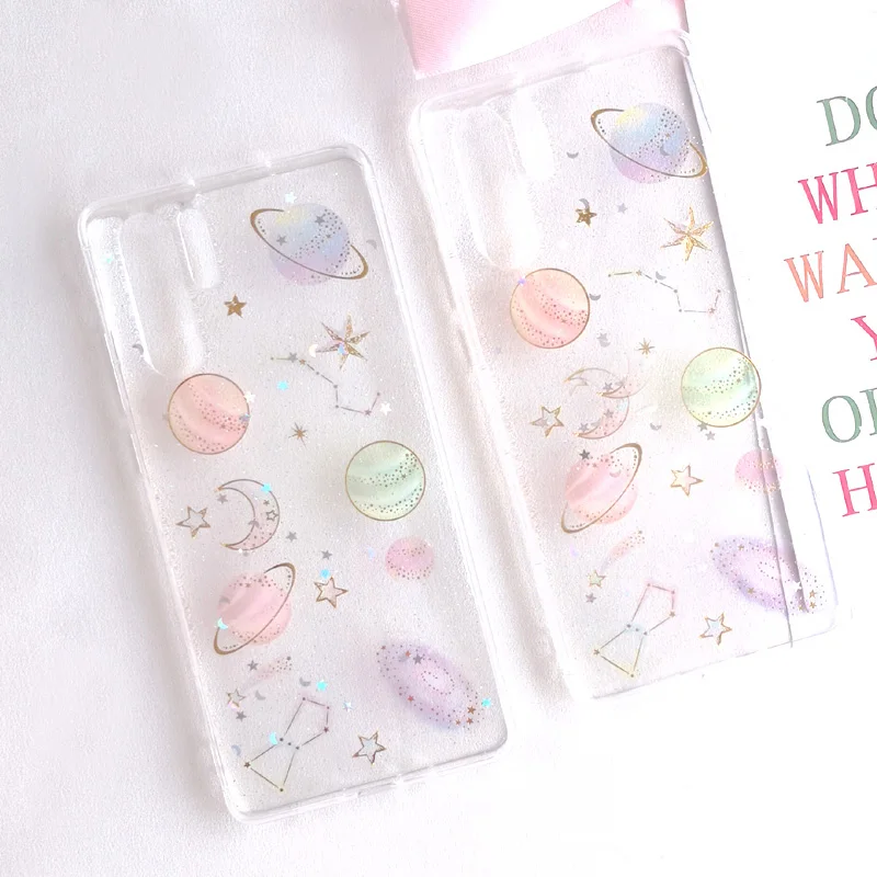 Glitter Space Star Clear case for huawei p30 pro p30 lite p30 transparent soft silicone TPU Funda for huawei p20 lite case cover