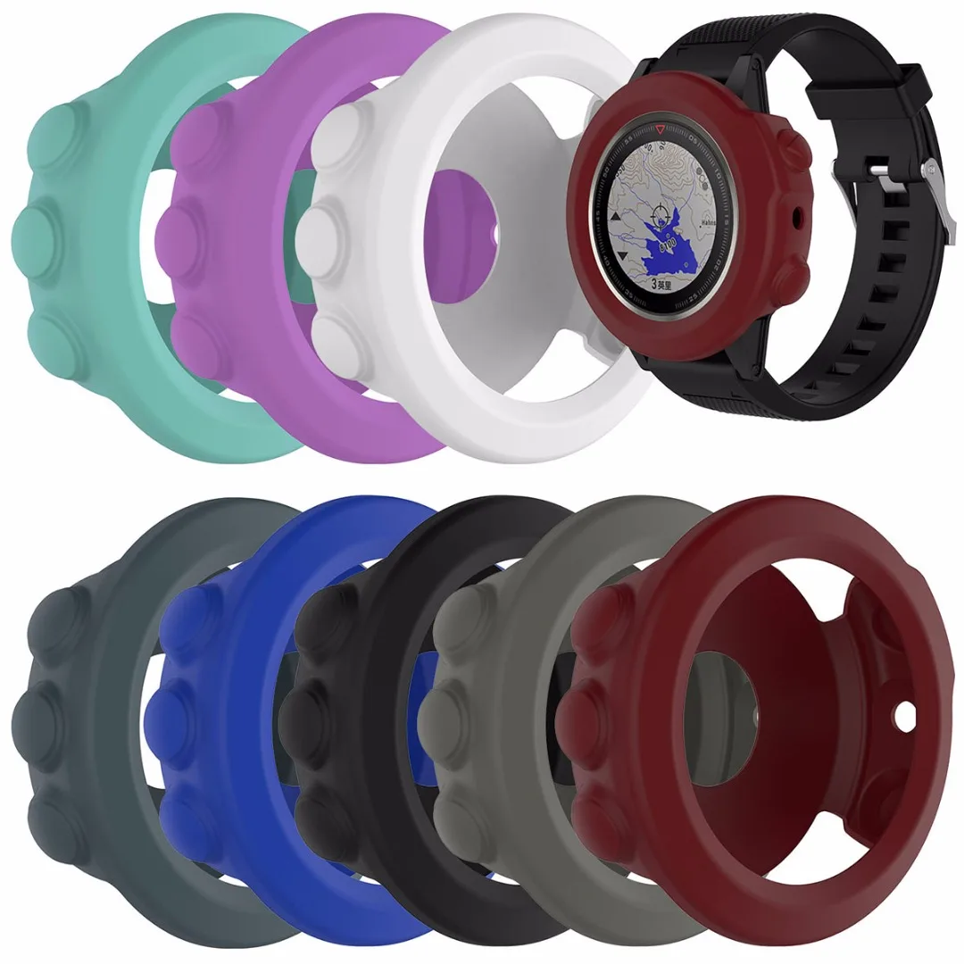 Mayitr Silicone Band Cover Case Skin Protector For Garmin Fenix 5X GPS Watch