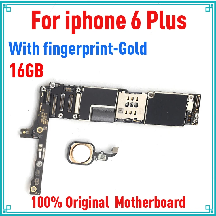 16 gb золотая для iphone 6 plus материнская плата с сенсорным ID, разблокирована для iphone 6 P материнская плата с чипами