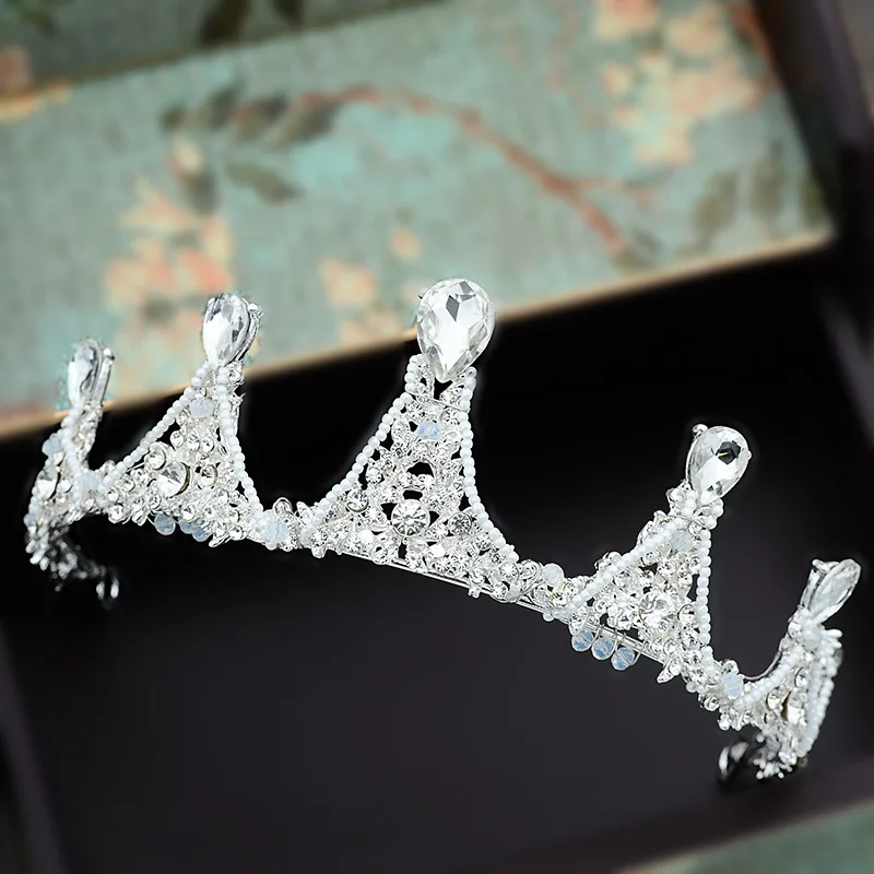 Барокко свадебное с кристаллами тиара, Корона Принцесса Королева Pageant Пром горный хрусталь Тиара Свадебный ободок аксессуары для волос