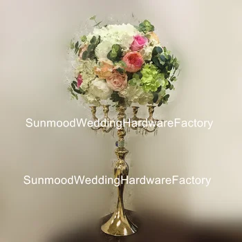 

Flowers Vases Candle Holders Road Lead Table Centerpiece Metal Gold Stand Pillar Candlestick For Wedding Candelabra yuson003