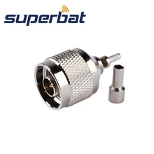 Superbat 10 шт. RF Разъем N обжимной штекер для коаксиального кабеля RG174, RG178, RG316, LMR100