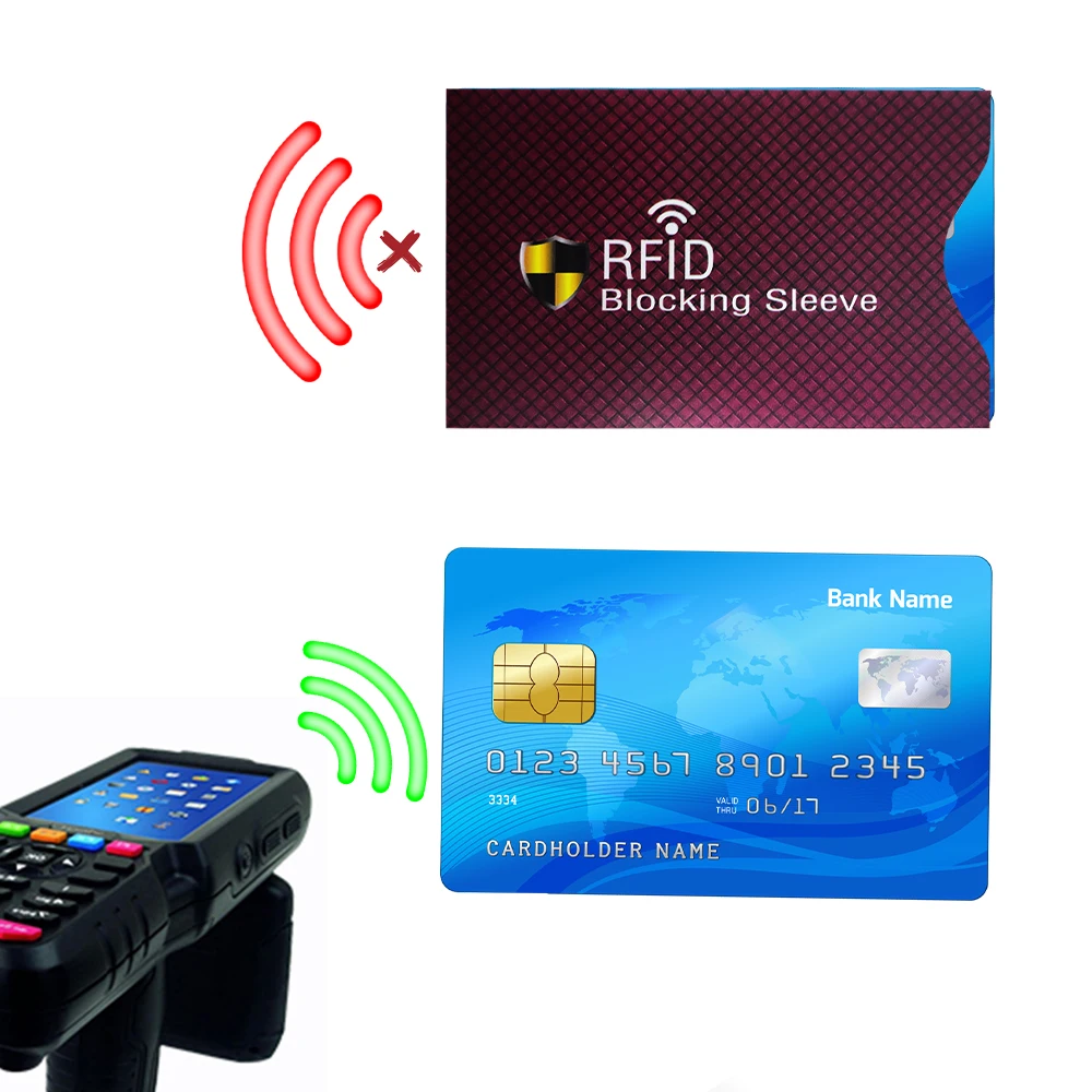 12 шт RFID рукава кредитные карты рукав блокирует кредитные карты передача данных защиты от воров красный