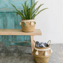 Украшение макраме плетеная корзина садовый цветочный горшок кабинет плетеная корзина для хранения домашняя корзина-Органайзер