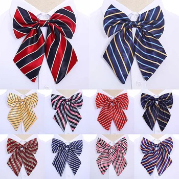 

Sale 2018 Korean Vintage Silk Stewardess Butterfly Female Neck Wear Cravat Fashion Women Striped ties