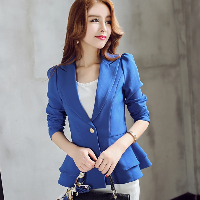 spring autumn new Korean Slim long-sleeved Ruffle suit women's jacket ladies wild casual suit famale jaket blazer women coat spring autumn new Korean Slim long-sleeved Ruffle suit women's jacket ladies wild casual suit famale jaket blazer women coat