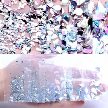 Слеза, головастой формы 6 размеров акриловые стразы искрящегося цвета Кристалл aб с плоской задней стороной для ногтей Стразы 3D нейл-арта украшения набор инструментов для самостоятельного