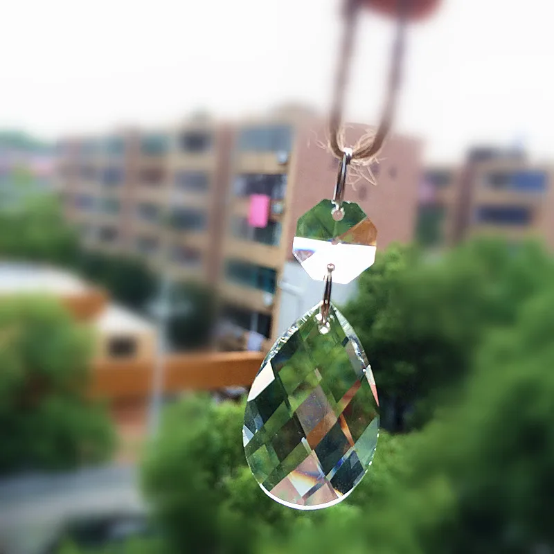 10 шт. 38 мм прозрачное стекло люстры кристалл призмы часть, подвеска в форме капель воды+ Бусины гирлянда Висячие шторы аксессуары украшения