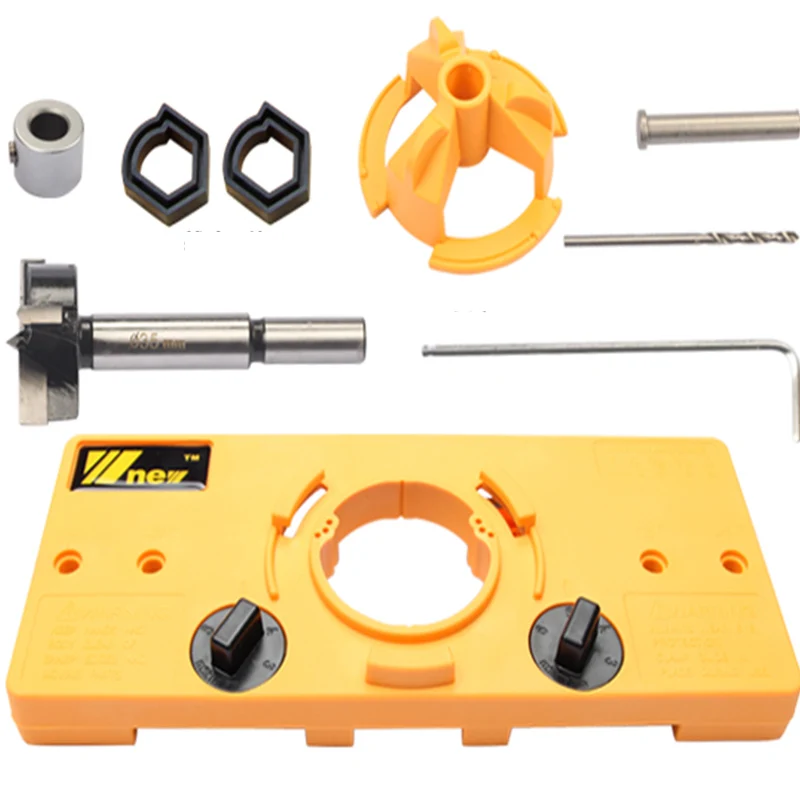

35MM Cup Style Hinge Boring Jig Drill Guide Set Door Hole Template DIY Woodworking Locator Tool for Kreg Tool