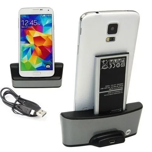 

Dual Charging Battery Charger Phone Holder Cradle Dock Stand Phone Charger For Samsung Galaxy S5 SV i9600