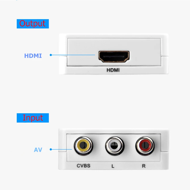 Trumsoon AV RCA to HDMI 720/1080p UP Scaler AV2HDMI Converter CVBS L/R Video Adapter for TV-box PS3 PC Projector