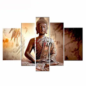 

5pcs set Diy 5d full square Diamond painting religious Buddha diamond Cross Stitch Mosaic Diy Diamond