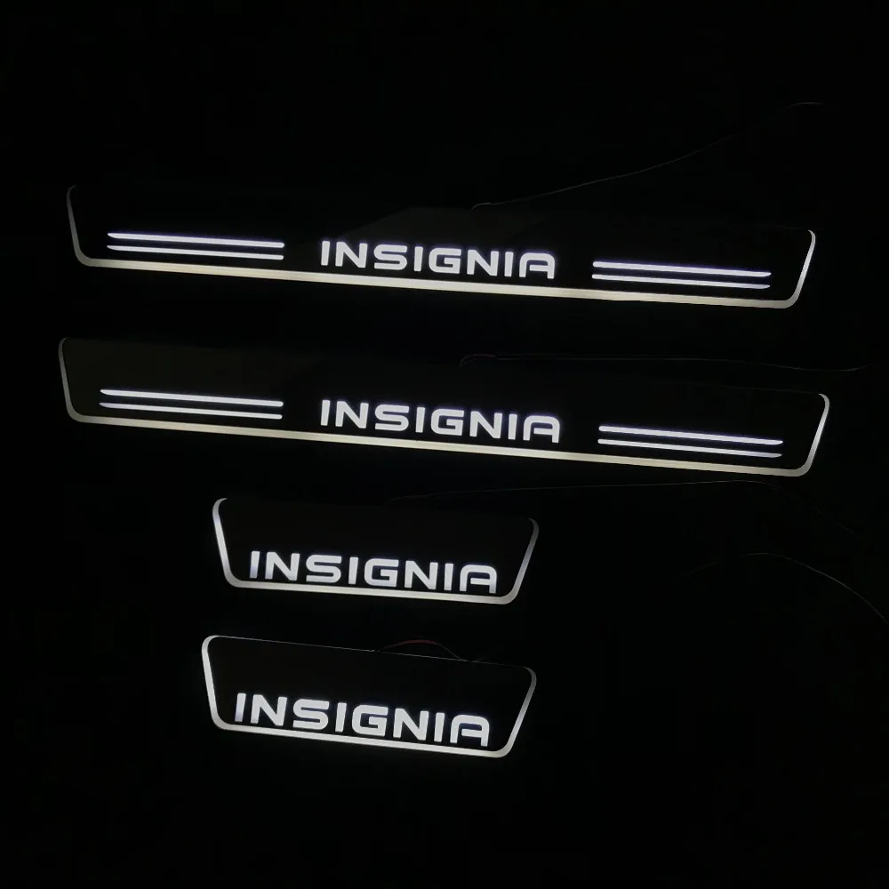 RQXR led движущиеся двери потертости для Opel insignia динамический порог пластина плоская подкладка накладка потока света, 4 шт