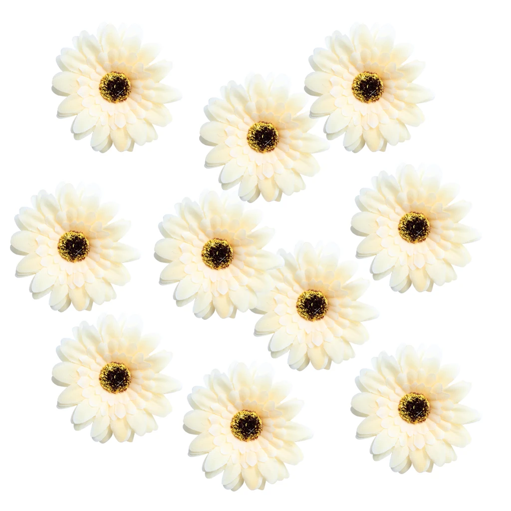 10pcs 7cm Artificial Daisy Flowers Heads DIY Road led Wedding Wall Decor Wreath