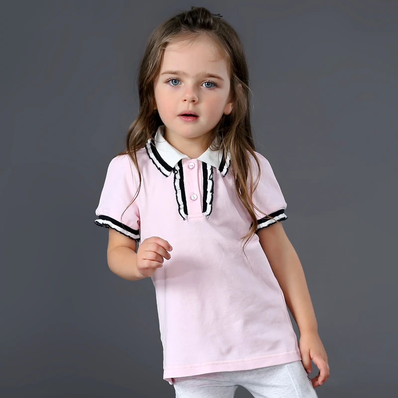 2017 ropa de marca para niñas de manga corta Camiseta tipo polo para niña de Cotoon camisetas blancas para de 2 3 4 5 6 años _ AliExpress Mobile