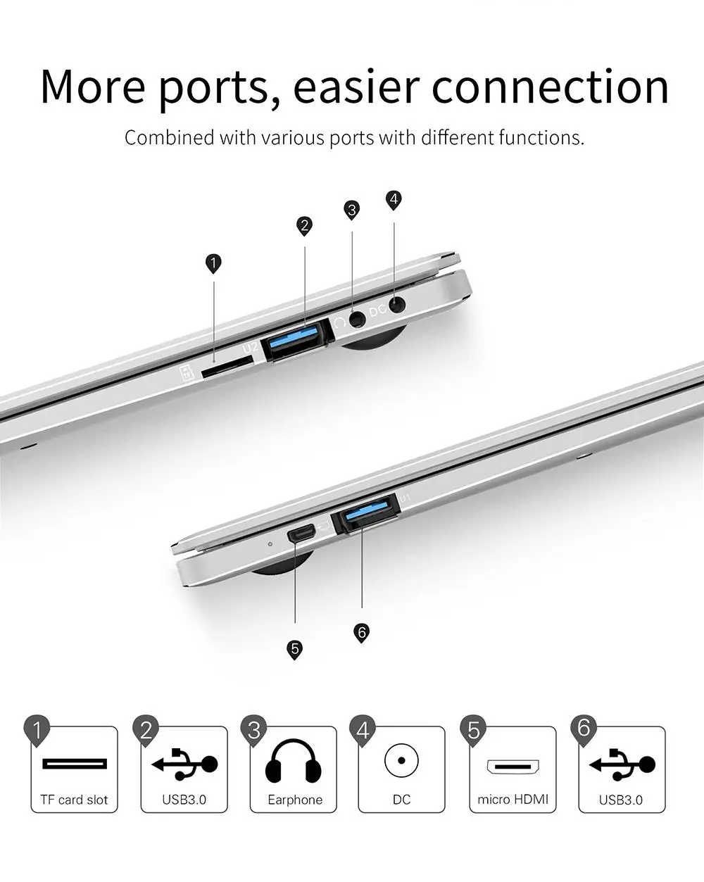 NEW Original Jumper EZbook 3L Pro Notebook 14'' Ultrabook Laptop Windows 10 Apollo Lake N3450 6GB/64GB eMMC SSD Alumininum Shell