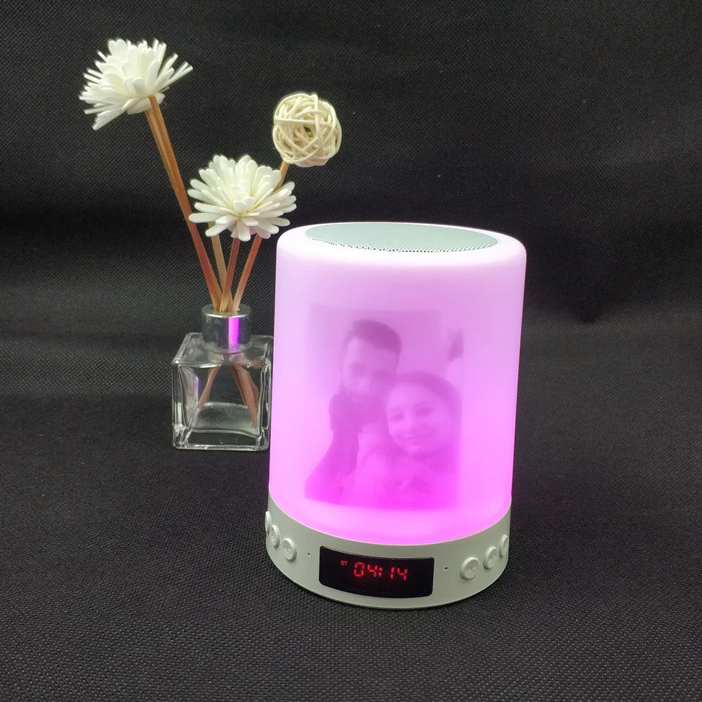  HZFCEW Custom Pattern Colorful Night Light Smart Portable Wireless Bluetooth Speaker Touch Control  - 32970974461