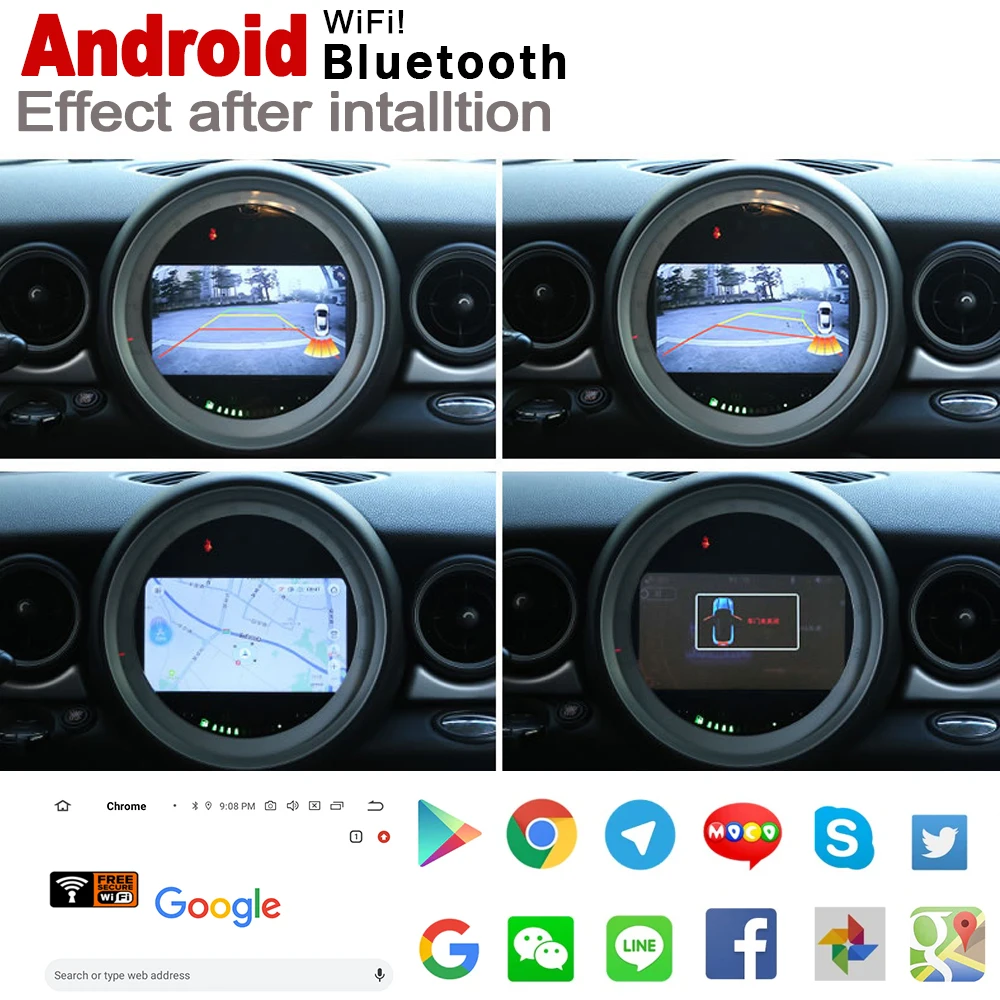 Discount 2 Din Car Multimedia Player Android Auto Radio For Mini One Cooper S Hatch 2018~2019 DVD GPS Car Radio Stereo GPS Navigation 3