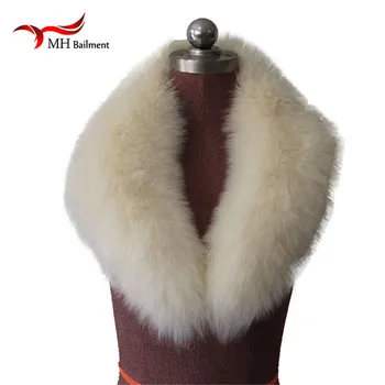 

2019 New Long Real Fox Fur Collar Neck Scarf Women Men Winter Warm Coat Shawls Lining 80/90/100cm Scarf, Hat Glove Sets L#18