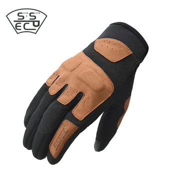

2019 New Motorcycle Gloves Sand Motorcycle Glove Trial Adventure Touring Ventilated Gloves Genuine Leather Motorbike Gloves