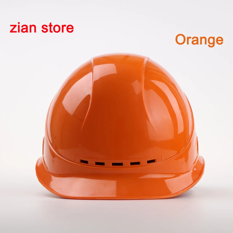 ABS защитный шлем дышащий руководство Строительная площадка Желтый защитный шлем строительство на заказ Лето печать логотип - Цвет: orange
