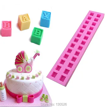 

Large English Letters 3D Baby Building Block Fondant Cake Molds Chocolate Mold for the Kitchen Baking Sugarcraft Decorating Tool