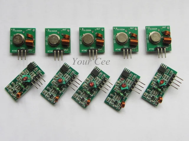 5 пар (10 шт.) 433 мгц радиочастотный передатчик и приемник для Arduino/ARM/MCU WL|kit