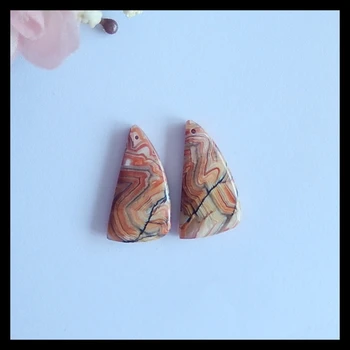 

New,Natural Crazy Lace Rosetta Stone fashion woman Earring Bead,25x4x4mm,4.1g