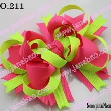 500 шт 4,5 'неоновый бант для волос, бутик забавные, для волос Лук слой женский бант для волос заколки для волос