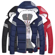 Cotton Wadded Padded Parka Men Jacket Hooded Zipper Strip Thick Winter Streetwear Warm Coat Oversized Male Man Outwear Boy Coat