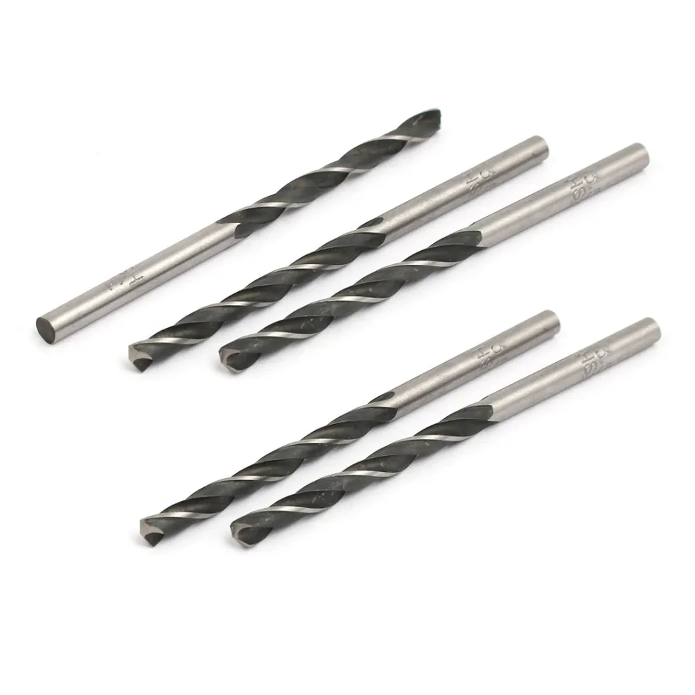

UXCELL New Arrival 5pcs 3.5-4.5mm HSS 9341 Straight Round Shank Spiral Twist Drill Bit for Electric Drilling Machine Tools