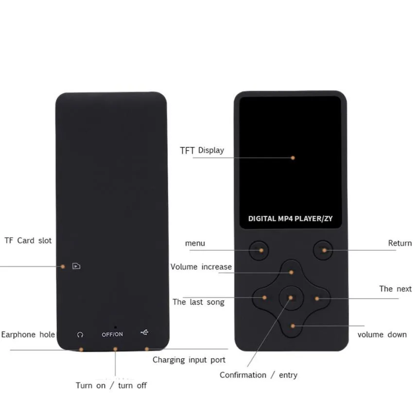 TF карта (не входит в комплект) MP3Lossless Sound Music Player FM рекордер walkman mini mp3 Поддержка