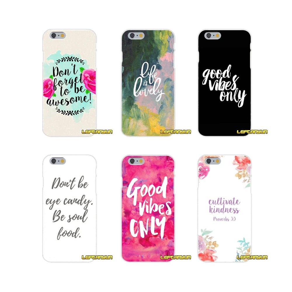 

Accessories Shell Covers For Huawei P8 P9 P10 Lite 2017 Honor 4C 5X 5C 6X Mate 7 8 9 10 Pro Proverb Phrase Motto Good Vibes Only