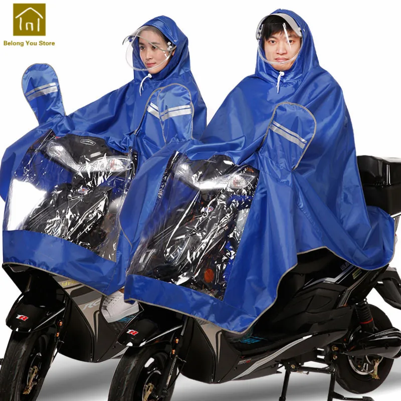 Водонепроницаемый мотоциклетный плащ для Мужской плащ женские дождевые куртки Regenjas Kinderen Плюс Размер Дождевик Пончо непроницаемый QKR249 - Цвет: Mirror cover blue
