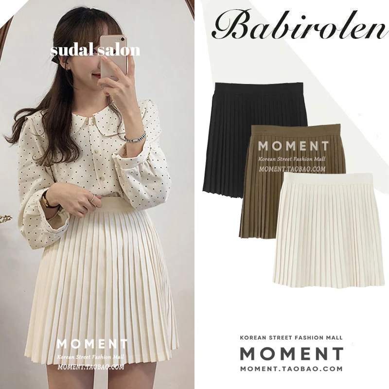 

Elastic Waist Pleated Skirt Short Mini Cute Spring Sexy Girl Skirt Jupe Courte Faldas Cortas Gonne Gonna Saia